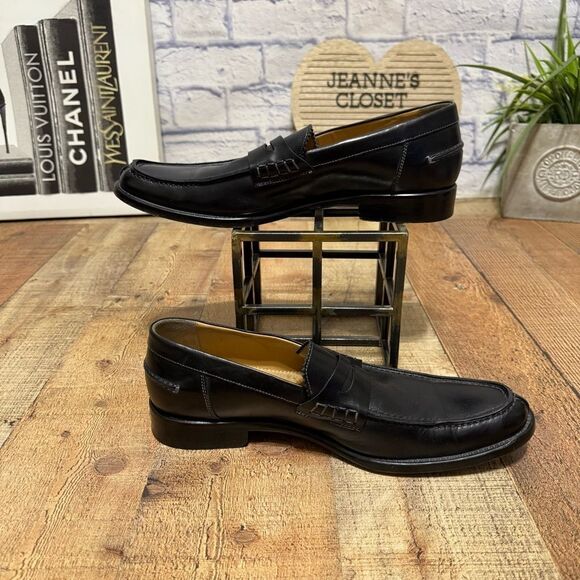 ANTONIO MAURIZI Black LEATHER LOAFER 10 MADE IN ITALY main image 9